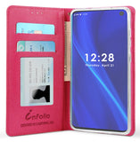 Folio Wallet Case ID Card Slot Cover Stand + Wrist Strap for Samsung Galaxy S10