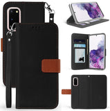 Durable Secure Wallet Case Credit Card Slot Cover Strap for Samsung Galaxy S20