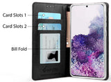 Wallet Case Credit Card Slot Cover and Wrist Strap for Samsung Galaxy S20 Plus