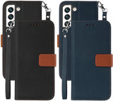 Durable Wallet Case and Wrist Strap Lanyard for Samsung Galaxy S22 Plus