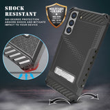 Tri-Shield Rugged Case Stand + Belt Clip Holster + Strap for Galaxy S22 Plus 5G