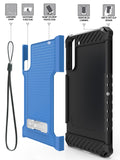 Rugged Anti-Shock Case Cover Kickstand and Strap for Galaxy S22 Plus 5G Phone