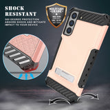 Rugged Anti-Shock Case Cover Kickstand and Strap for Galaxy S22 Plus 5G Phone