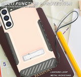Rugged Anti-Shock Case Cover Kickstand and Strap for Galaxy S22 Plus 5G Phone