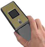 Grid Texture Slim Hard Shell Case Protector Cover for CAT S22 Flip Phone