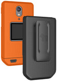 Grid Case Hard Shell Cover and Belt Clip Holster Combo for CAT S22 Flip Phone