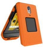 Grid Case Hard Shell Cover and Belt Clip Holster Combo for CAT S22 Flip Phone