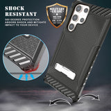 Rugged Anti-Shock Case Cover Kickstand and Strap for Galaxy S22 Ultra 5G Phone