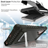 Tri-Shield Rugged Case Stand + Belt Clip Holster + Strap for Galaxy S22 Ultra 5G