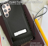 Rugged Anti-Shock Case Cover Kickstand and Strap for Galaxy S22 Ultra 5G Phone