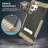 Rugged Anti-Shock Case Cover Kickstand and Strap for Galaxy S22 Ultra 5G Phone