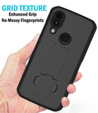 Slim Grid Texture Hard Shell Case Cover with Kickstand for CAT S62 PRO Phone