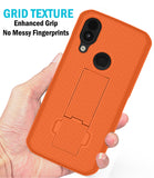 Slim Grid Texture Hard Shell Case Cover with Kickstand for CAT S62 PRO Phone