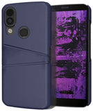Vegan Leather Credit Card Slot Wallet Case Slim Cover for CAT S62 PRO Phone