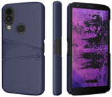 Vegan Leather Credit Card Slot Wallet Case Slim Cover for CAT S62 PRO Phone