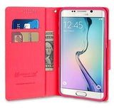 PURPLE/PINK INFOLIO WALLET CREDIT CARD ID CASE FOR SAMSUNG GALAXY S6 EDGE PLUS +