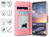 MAGNETIC FLAP WALLET CASE STAND + WRIST STRAP LANYARD FOR SAMSUNG GALAXY S9