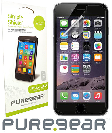 2X PUREGEAR SCREEN PROTECTOR SIMPLE SHIELD SCRATCH SAVER FOR APPLE iPHONE 6 6s