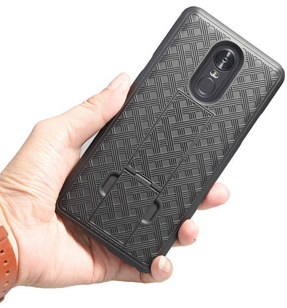 Black Kickstand Slim Case Hard Shell Cover for LG Stylo 4 Plus Q710