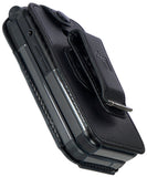 Black Vegan Leather Case with Belt Clip for Iris Easy Flip Phone / Summit Flip