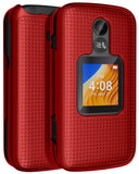 Grid Case Hard Cover and Belt Clip Holster for Alcatel TCL Flip 2 Phone (T408DL)