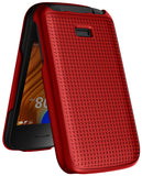 Grid Case Hard Cover and Belt Clip Holster for Alcatel TCL Flip 2 Phone (T408DL)