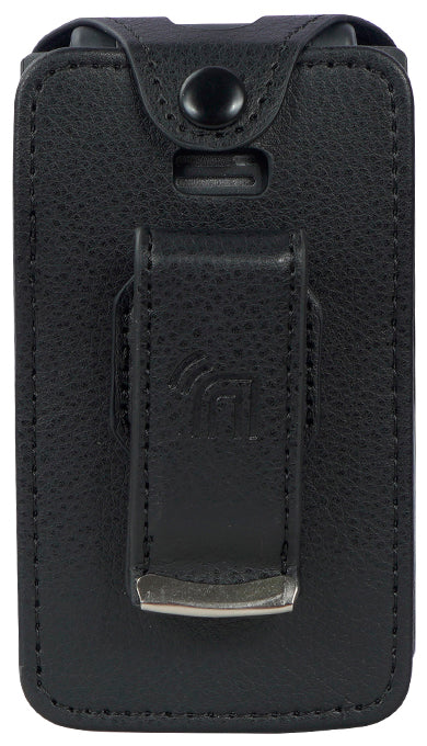 Black Vegan Leather Case with Belt Clip Screen/Keypad Cover for