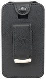 Black Vegan Leather Case Belt Clip Screen/Keypad Cover for TCL Flip 4 5G Phone