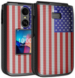 Grid Texture Hard Case Slim Cover for TCL Flip 4 5G Phone (2025, T440)