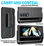 Rugged Case + Holster with Stand and S Pen Holder for Galaxy Z Fold 4