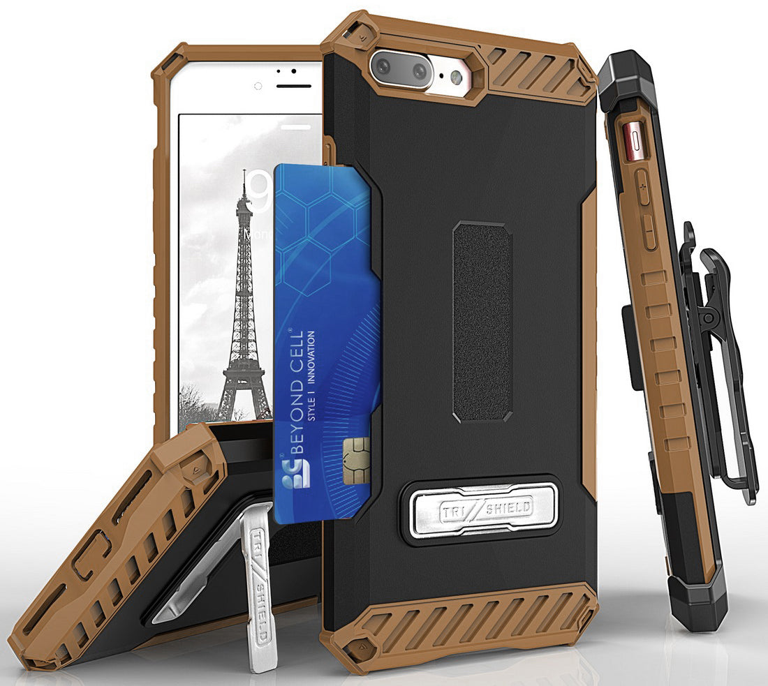 TRI-SHIELD CASE STAND CARD SLOT COVER STRAP BELT CLIP FOR iPHONE