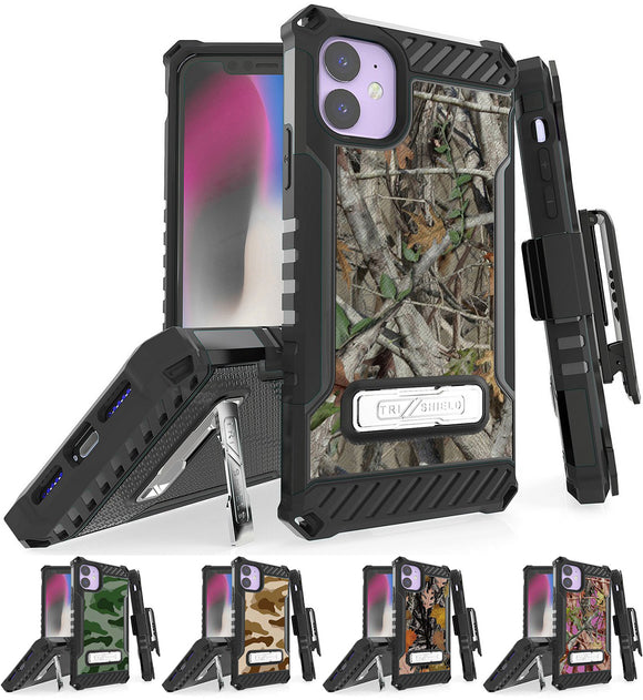 Rugged Tri-Shield Case + Belt Clip for Apple iPhone 11 - Camouflage Series