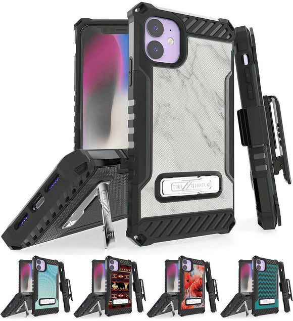 Rugged Tri-Shield Case + Belt Clip for Apple iPhone 11 - Designer Series