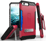 Tri-Shield Rugged Case Stand Card Slot Strap and Belt Clip for iPhone 8, 7