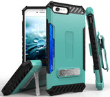 Tri-Shield Rugged Case Stand Card Slot Strap and Belt Clip for iPhone 8, 7