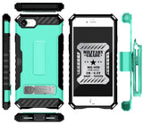Tri-Shield Rugged Case Stand Card Slot Strap and Belt Clip for iPhone 8, 7