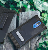 Tri-Shield Rugged Case Cover + Belt Clip Holster + Strap for LG Xpression Plus 2