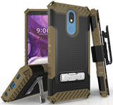 Tri-Shield Rugged Case Cover + Belt Clip Holster + Strap for LG Xpression Plus 2