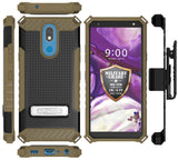 Tri-Shield Rugged Case Cover + Belt Clip Holster Strap for LG K40/Solo/K12 Plus