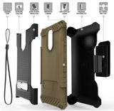 Tri-Shield Rugged Case Cover + Belt Clip Holster Strap for LG K40/Solo/K12 Plus