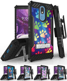 Rugged Tri-Shield Case + Belt Clip for LG Harmony 3/Solo/K40 - Adorable Animals