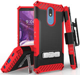 Tri-Shield Rugged Case Cover + Belt Clip Holster Strap for LG K40/Solo/K12 Plus