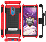 Tri-Shield Rugged Case Cover + Belt Clip Holster + Strap for LG Xpression Plus 2