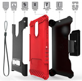 Tri-Shield Rugged Case Cover + Belt Clip Holster + Strap for LG Xpression Plus 2