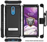 Rugged Tri-Shield Case + Belt Clip for LG Harmony 3/Solo/K40 - Adorable Animals