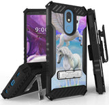 Rugged Tri-Shield Case + Belt Clip for LG Harmony 3/Solo/K40 - Adorable Animals