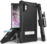 Tri-Shield Rugged Case Kickstand Cover + Belt Clip Strap for Galaxy Note 10 Plus