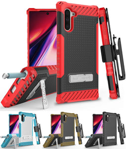 Tri-Shield Rugged Case Kickstand Cover + Belt Clip for Samsung Galaxy Note 10