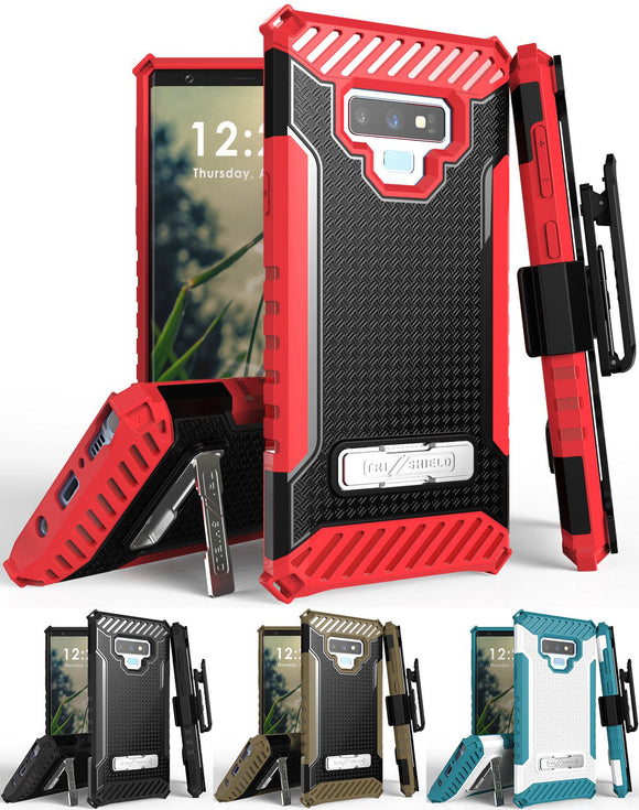 Tri-Shield Rugged Case Cover + Belt Clip Holster Strap for Samsung Galaxy Note 9