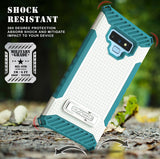 Tri-Shield Rugged Case Cover Metal Stand + Wrist Strap for Samsung Galaxy Note 9